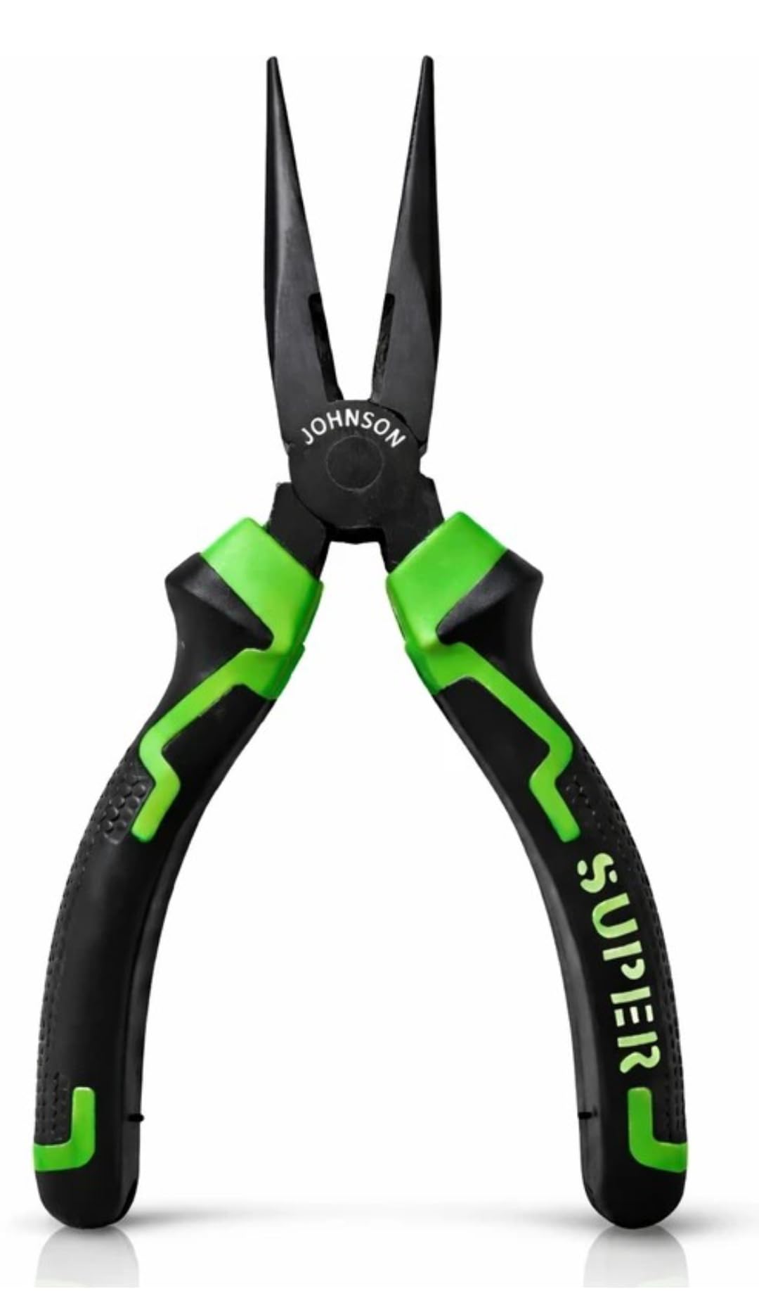 Johnson Heavy Duty Long Nose Plier with Anti-Rust Coating, Ergonomic Grip Handles, Precision Cutting, Black and Green-image-45