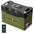 GOLDENMATE 12V 100Ah Group 31 Bluetooth LiFePO4 Battery with LCD Display, Up to 5000 + Deep Cycle Lithium Phosphate Battery, Built-in 100A BMS, IP67 Waterproof, for RV, Solar System,Trolling Motor