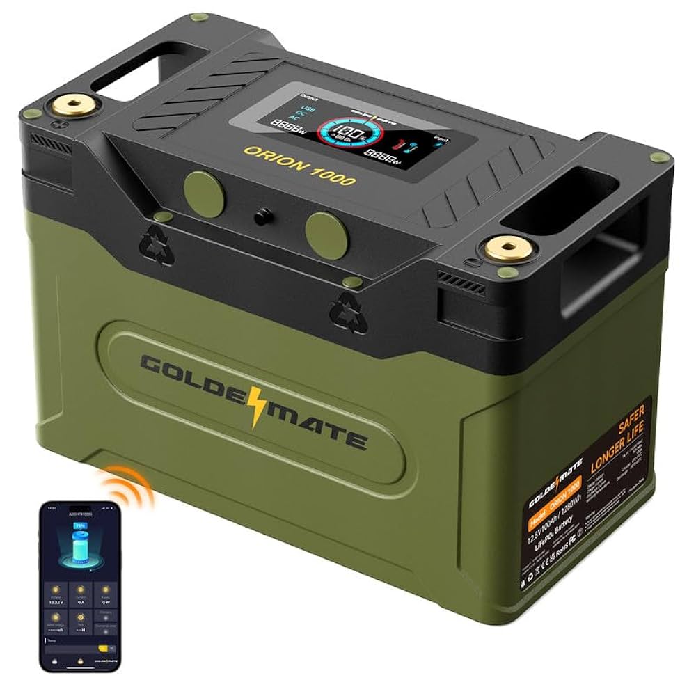 Amazon.com: GOLDENMATE 12V 100Ah Group 31 Bluetooth LiFePO4