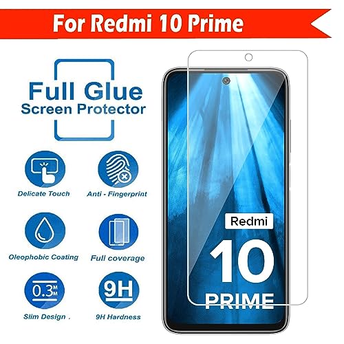 Image of Tempered Glass Screen Protector Compatible for Redmi 10 Prime /Redmi Note 10T / Poco M3 Pro with Full Screen Coverage; Except Edges and Easy Installation Kit(Transparent), Pack of 1