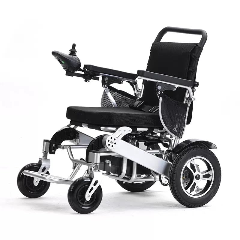 ZVFEEXIV Patinete de viaje cómodo y ligero para adultos con control inteligente, fuerte carga, amortiguadores delanteros y traseros para paseos seguros y suaves, silla de ruedas plegable para personas