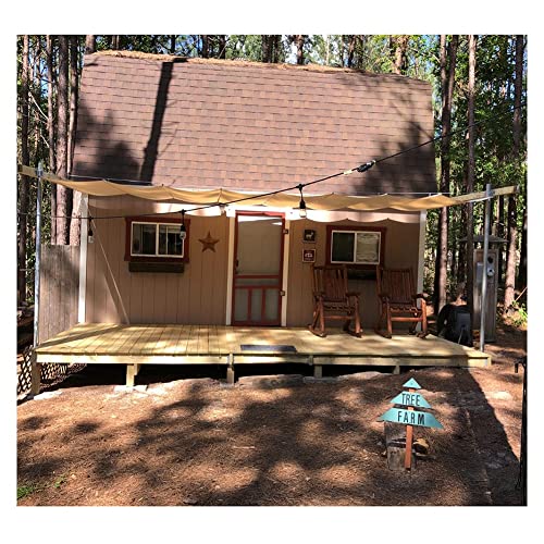 Pergola-Überdachung Für Den Außenbereich Sonnencreme, Trockenzeit Einziehbar Deck Schatten Segel Mesh-Gewebe Wasserdurchlässig, Ersatzmarkise Für Apartment Patio ( Farbe : Beige , Größe : 1.2x5m ) Cover