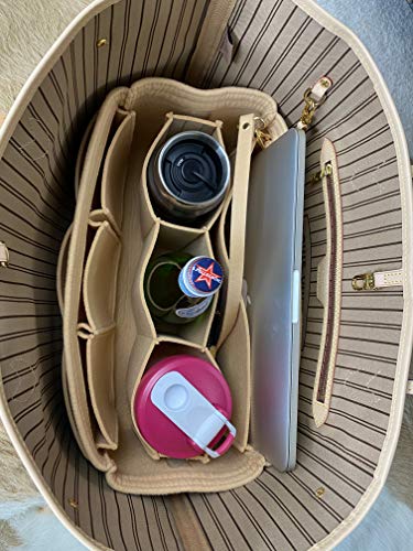 AlgorithmBags design for LV Neverfull NF GM Luxury Purse Organizer Insert Shaper Liner Divider, Tan