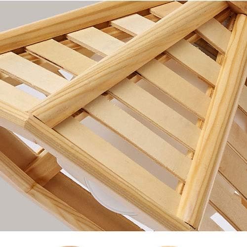 WANGLL Japanese Solid Wood Chandelier Dining Room Lamp Single Head Simple Modern Bedroom Bedside Chinese Pendant Light Creative Wooden Balcony Corridor Lights Hanging Lantern (Color : Red) Made in WANGLL photo 2