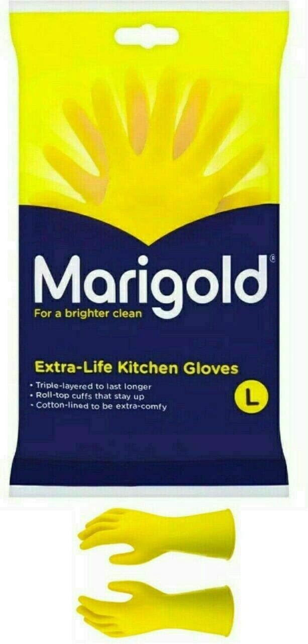 MARIGOLD KITCHEN GLOVES ORIGINAL EXTRA LIFE CLEANING LARGE SIZE WHOLESALE BULK PRICE OPTIONS (6)