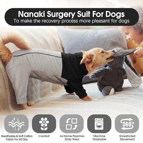 Image of Nanaki Soft Spayed Dog Recovery Suit Female Male-Dog Surgery Suit for Dogs, Dog Body Suits After Surgery, Neuter Suits for Male Dogs Abdominal Incision Protection, Cone Alternative,Red S