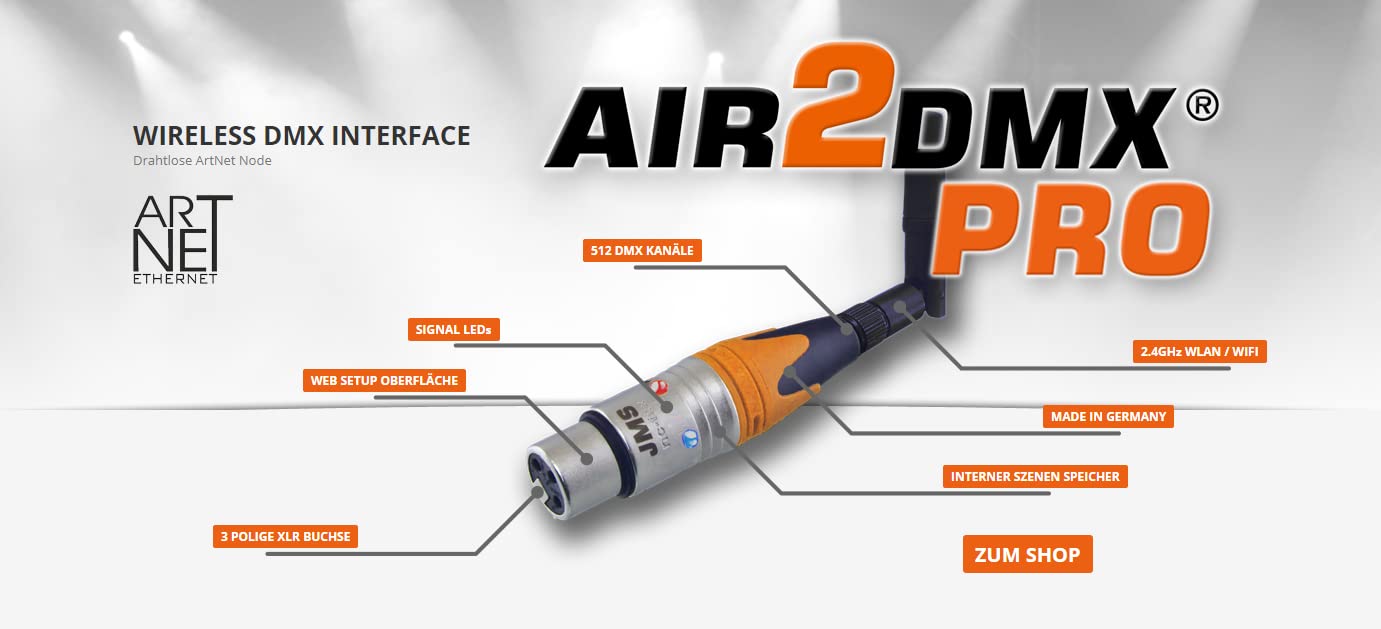 JMS AIR2DMX PRO HR Interfaz WLAN DMX, ArtNet