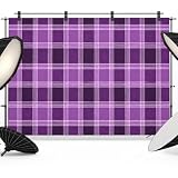 Purple Checkered Backdrop 7x5ft Modern Farmhouse Purple Buffalo Plaid Photography Backdrop Photoshoot Background Tapestry Banner for Birthday Baby Shower Decoration Party Video Photo Studio Props
