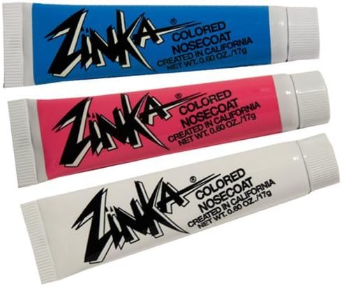 Zinka Colored Sunblock Zinc Waterproof Nosecoat 3 Pack Bundle - Blue Pink White
