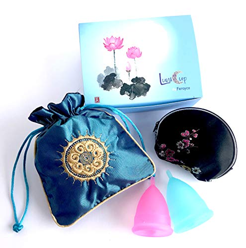 Luna Cup by Ferayco Menstrual Cup, 1 Small & 1 Large Period Cup