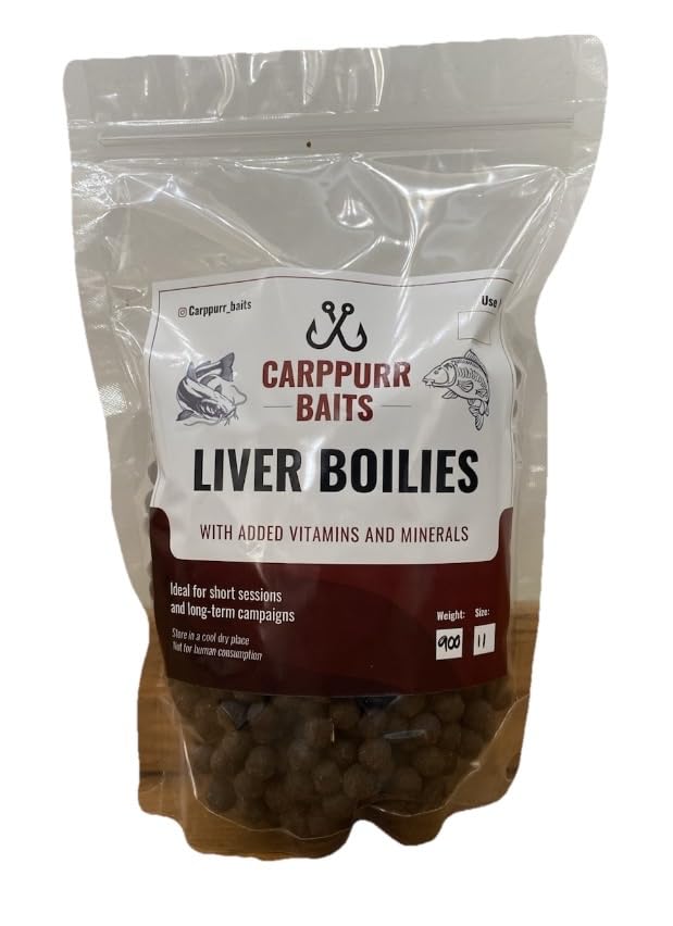 Carppurr baits Liver Boilies 11mm 900g – High Attraction Carp & Catfish Fishing Bait – Boilies for Specimen Fishing
