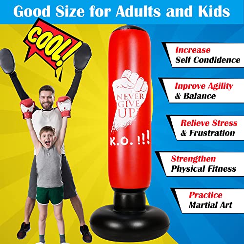 Sac de Frappe Gonflable autoportant pour Enfants avec Boxe, Ninja Sac de Frappe Gonflable autoportant pour Enfants avec Boxe, Ninja