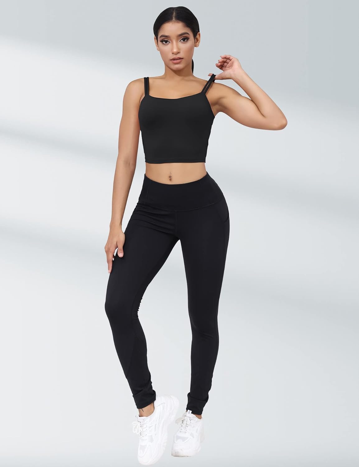 LUYAA Womens Workout Sports Bras Backless Padded Yoga Tank Tops Crop Twist Low Back Cami Bra for Gym - Image 6