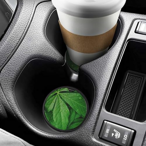 Portavasos para carro hojas verdes, set 2 unidades 2.6" miniatura 6