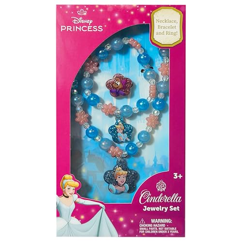 Juego de joyería de Cenicienta Disney Princesses LUV HER de 3 piezas para niñas 7