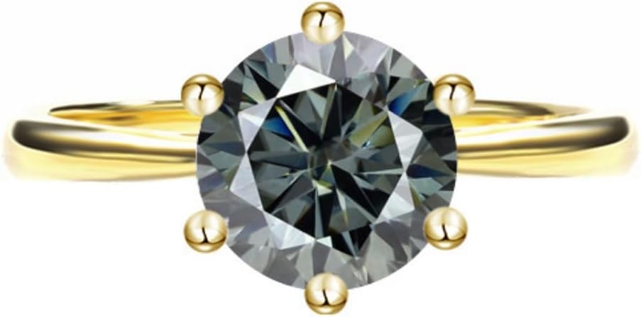 2-3 CT Gold Moissanite Ring for Women Diamond Engagement Rings 925 Sterling Silver Moissanite Ring Womens Anniversary Rings Diamond Wedding Rings Diamond Eternity Rings