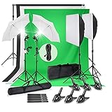 LimoStudio 10 x 9.6 ft. Heavy Duty Backdrop Stand Studio Kit with 20 x 28 inch Softbox, 33 inch...