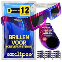 Sonnenfinsternisbrille 12er-Pack mit Handy-Filter – ISO 12312-2 & CE & UKCA-Zertifiziert, Sichere Sonnenbeobachtung + 3 Smartphone Filter Set, AAS 2026 – Ansicht 1