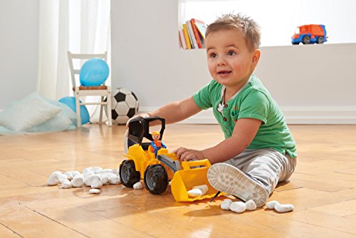 Lena 04412 - Truxx Schaufellader, ca. 37 cm und Spielfigur, Blau, Silber