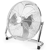 ProfiCare® Windmaschine mit 40 cm Ø | Ventilator verstellbarer Winkel | Bodenventilator 3 Stufen | Ventilator leise aus Metall | Luftkühler | Standlüfter | Raumkühler | PC-VL 3065 WM chrom
