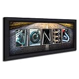 Personalized Motorcycle Name Art - Harley, Honda, Indian (13.5"x32.5" Framed Canvas)