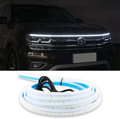Tira de luces LED de automóvil de 60 pulgadas y 70 pulgadas para capó barra de luz decorativa guía de 12 V cubierta de motor de automóvil luces