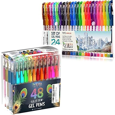 VaOlA ART Colored Gel Pens - Sets of 24 Gel Pens and 48 Gel Pens Cover