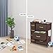 WAYTRIM Dresser Storage Tower with 7 Drawers, Fabric Storage Chest, Organizer Unit for Bedroom, Tall Dresser with Sturdy Steel Frame, Wood Top, Easy Pull Fabric Bins, Wood Handles - Brown