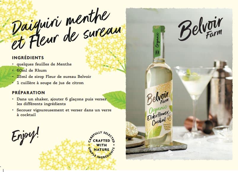 Amazon.com : Belvoir Organic Elderflower Cordial, 500 ML