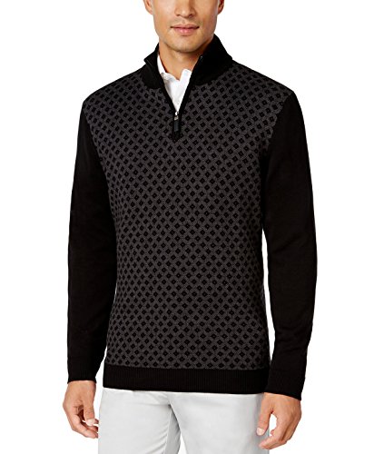 Tasso Elba New Men's 1/4 Zip Diamond-Patterned Pullover Knit Sweater BHFO