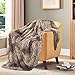 Tuddrom Decorative Extra Soft Faux Fur Throw Blanket,Solid Reversible Fuzzy Lightweight Long Hair Shaggy Blanket,Fluffy Cozy Plush Fleece Comfy Microfiber Fur Blanket for Couch Sofa Bed,Tie Dye Brown
