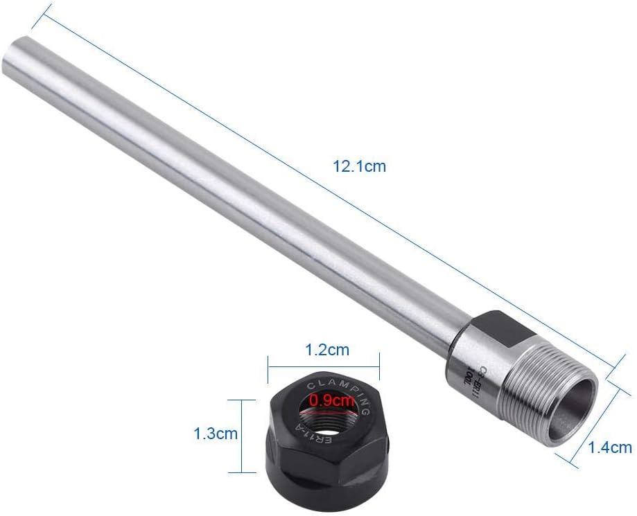 Collet Chuck Holder C8-ER11A-100L Collet Chuck Holder Portable Straight Shank Extension Lathe Rod CNC Lathe Tool Power Tools