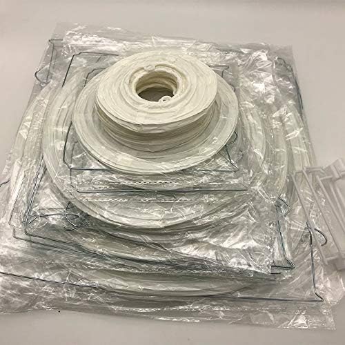 Aisamco 20 Pack Chinese White Paper Lantern Hanging Paper Lanterns 4 6 8 10 12 with Monofilament Fishing Line for Wedding Party Decorations