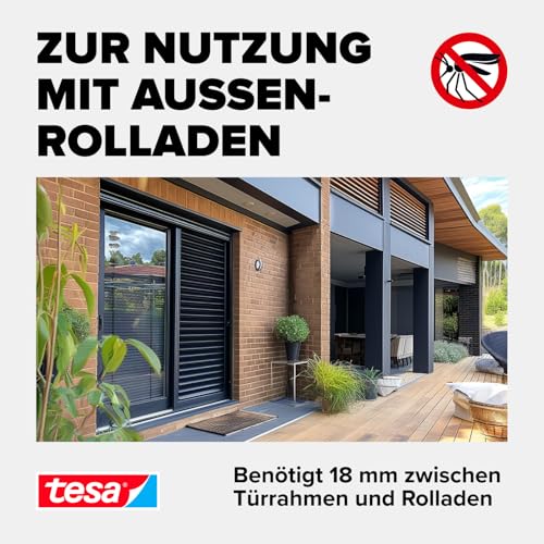 tesa Insect Stop Fliegengitter Adapter-Set für ALU COMFORT Türen - zur Montage von tesa Insect Stop Insektenschutzgittern - ohne Bohren - für Tür- und Fensterrahmen von 13 bis 20 mm - weiß