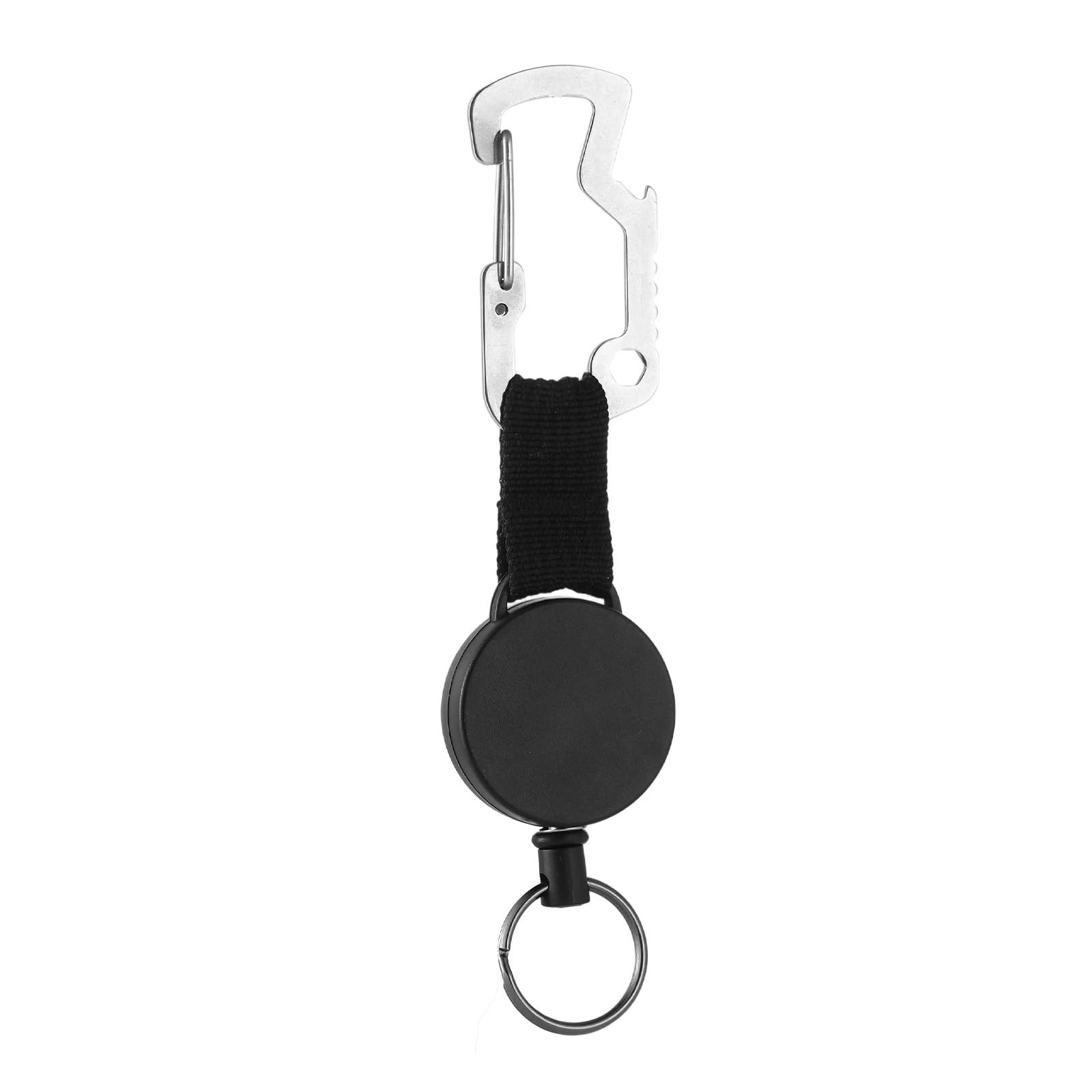 Sbshiouu Retractable Keychain Carabiner Badge Holder Steel Wire Rope Buckles Key Holder With 23.62inch Steel Retractable Cord