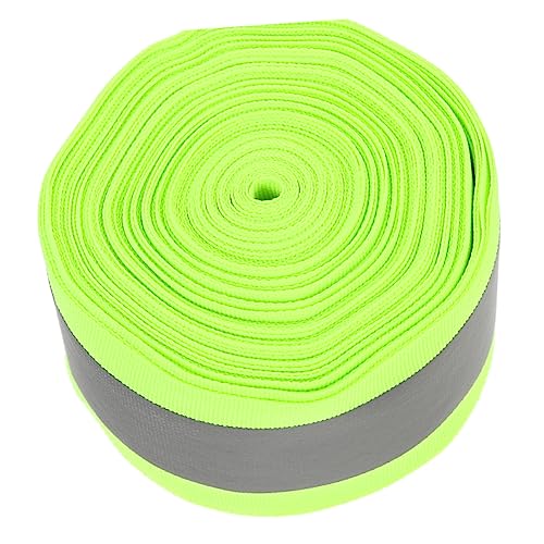 OUNONA 1Roll Reflective Fabric Fluorescent Safety Webbing for Clothing High Visibility Reflective Tape for Vests Backpacks and Pet Gear for Night Use and Emergency