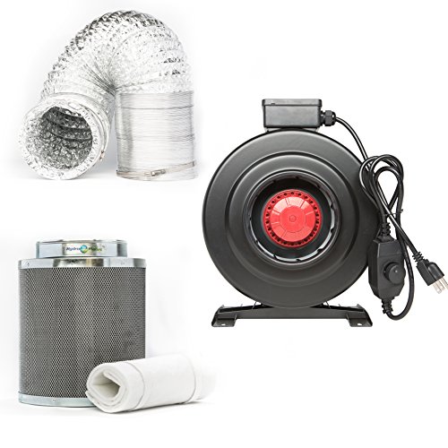 Crazy Clearance HYDRO PLANET 6-Inch CFM 400 Inline Fan with Built-In Speed Controller, Carbon Filter and 25-Ft Ducting Combo Kit Crazy Clearance HYDRO PLANET 6-Inch CFM 400 Inline Fan with Built-In Speed Controller, Carbon Filter and 25-Ft Ducting Combo Kit