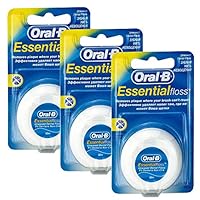 3 x Essential Dental Floss 50m Unwaxed Oral Care Clean Fresh Teeth Breath