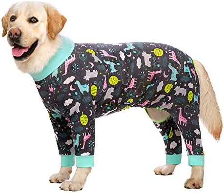 Dog Pajamas Recovery Suit for Dogs After Surgery Medium Large Dogs,Lightweight Adorable Dog Onesie for Shedding Prevent Licking Surgical Wound,Dog Shirt Pjs Clothes Large Size Dog, Full Belly