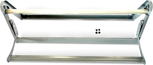 Dispensador de papel metálico de escritorio, gris (rollo de papel de 18 pulgadas de ancho, cortador de borde recto)