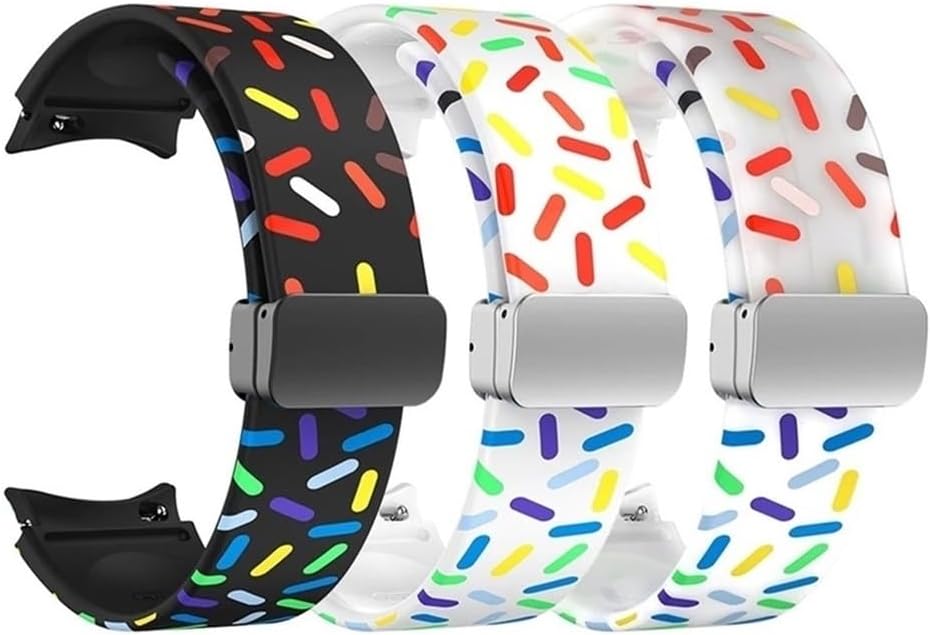 Mag netic D Buckle Silicone Strap Fit for Samsung Galaxy Watch 7 6 5 4 44mm 40mm/6 Classic 47mm 43mm/4 classic 46mm 42mm/5 Pro 45mm