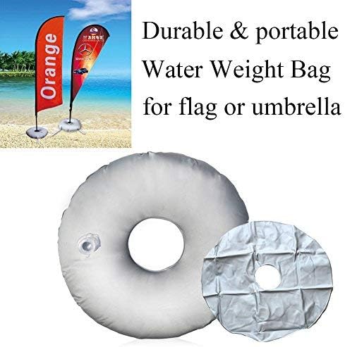 VOLMON Round Umbrella Base Weights, Portable Patio Umbrella Weight Bag for Beach Outdoor Cantilever Flagpole or Offset Model, Easy to Install Water Weight Bag, Weather Resistant