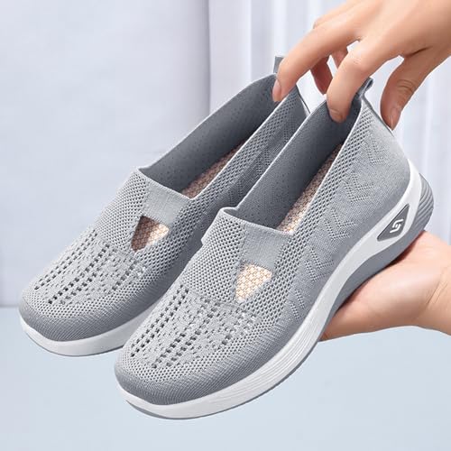 Orthopedic Shoes for Women Slip on Sneakers Shoes Woven Arch Support Breathable Soft Sole Diabetic Walking Shoes Comfort Non Slip Work Sneakers3