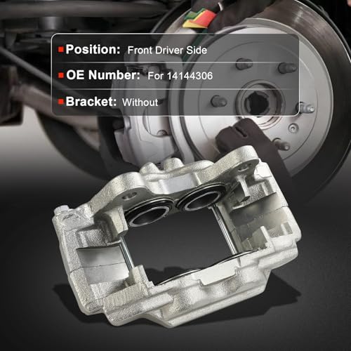 Image of cciyu Front Left Disc Brake Caliper Assembly without Bracket For Lexus For GX460 V8 4.6L 2014-2020, For Toyota For 4Runner V6 4.0L 2014-2020 Replace# 14144306 Front Driver Side