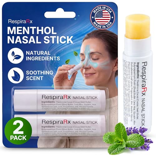 Image of Menthol Inhaler Nasal Stick | Portable Nasal Inhaler for Adults & Elderly | Daytime & Nighttime Use | Allergy & Seasonal Comfort | Easy-to-Use Pocket Size | Pack of 2