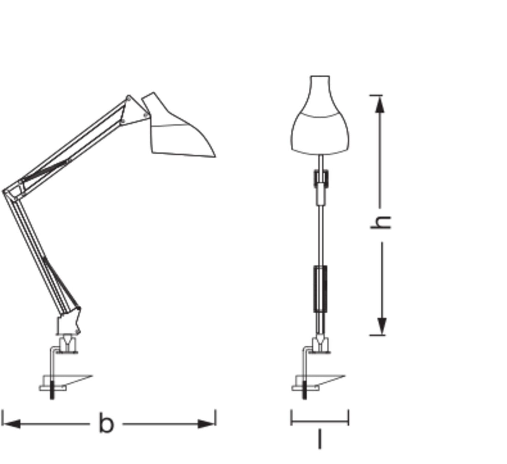 Licht-Erlebnisse Klemmleuchte Metall Weiß E27 verstellbar modern funktional Schlafzimmer Büro Arbeitszimmer H:40 cm Tischleuchte Schreibtisch