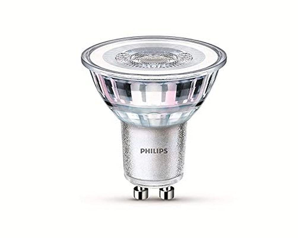 Philips LED Classic 2 Pack [GU10 Spot] 4.6W - 50W Equivalent, 220 - 240V, White 3000K (Non-Dimmable)
