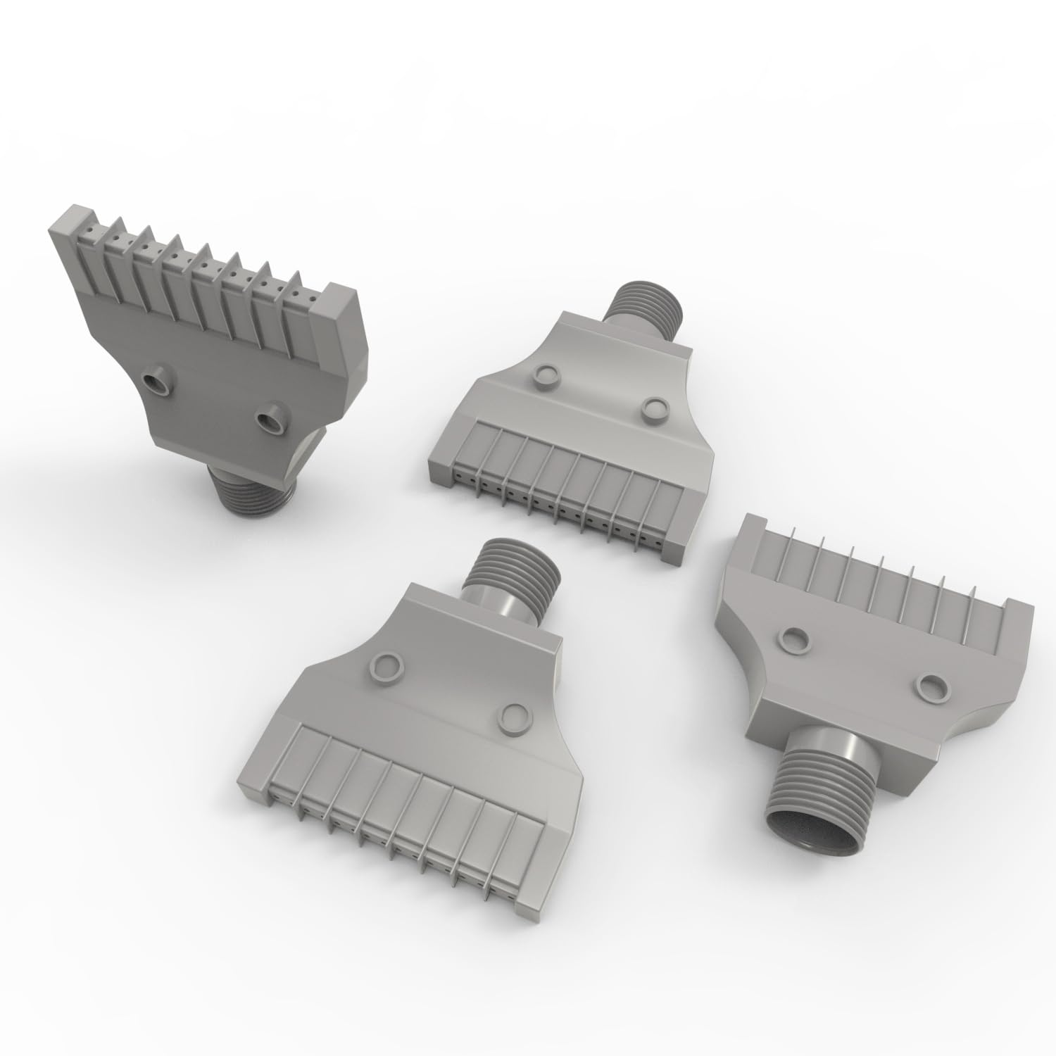 Aopin 4Pcs Plastic Gray Flat Nozzle G1/4 Male Thread Air Blow Off Flat Jet Nozzle