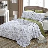 3 PIÈCES : Ensemble de couvre-lits disponible en 3 tailles, 1 couvre-lit 173x218cm + 2 taies d'oreiller 51x66cm / 1 couvre-lit 224x234cm + 2 taies d'oreiller 51x66cm / 1 couvre-lit 269x234cm + 2 taies d'oreiller 51x66cm. Veuillez noter qu'il n'y a pas d'oreillers. Le matelassage délicat et le jacquard se marieront parfaitement avec les accessoires de votre chambre à coucher, ce qui en fait le cadeau idéal pour votre famille et vos amis.