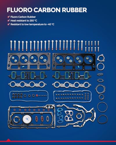 Image of KAX MLS Head Gasket Set with Bolts Fit for Chevy Silverado /Express /Suburban /Tahoe, GMC Sierra /Savana /Yukon XL, Cadillac Escalade, Hummer H2, 6.0L 6.2L, OE#HS26192PT-5, ES72220, ES72390